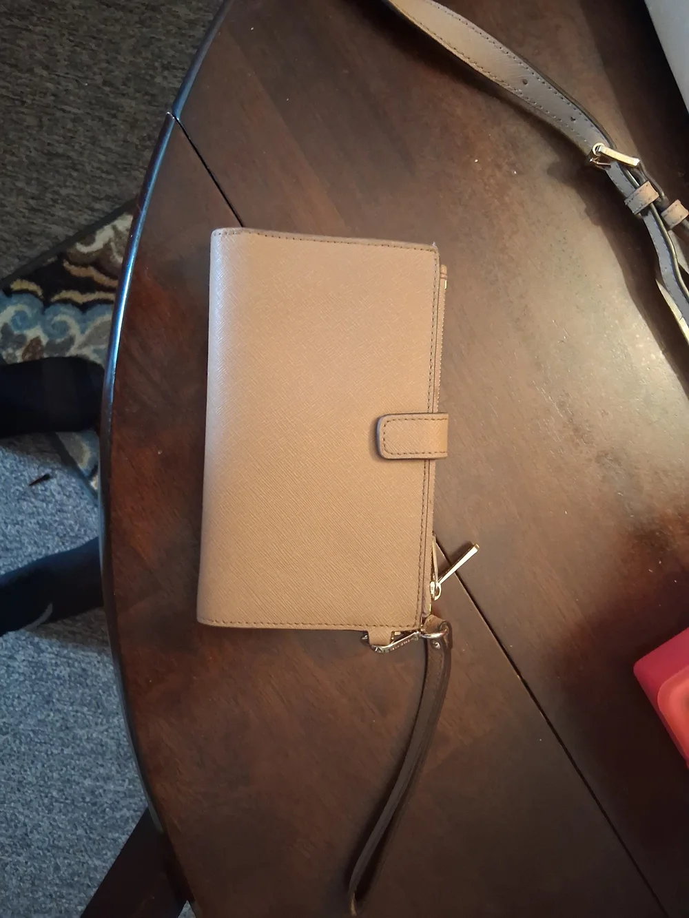 Michael Kors Men’s Beige/Tan Leather Wallet with Logo Hardware